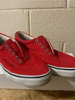 St. John's Bay Men's Red Canvas Slip-On Sneakers